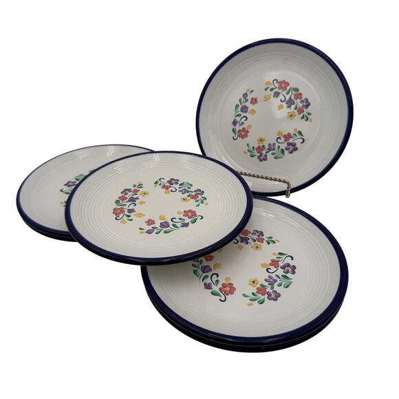 Vintage Salad Plates in Spectrum Floral by Japan 7.75" Set of 6 - Picture 2 of 7